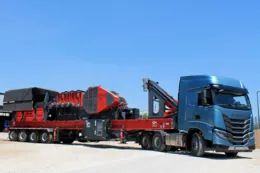 Mobile Backenbrechanlage mit Wobbler-Aufgeber